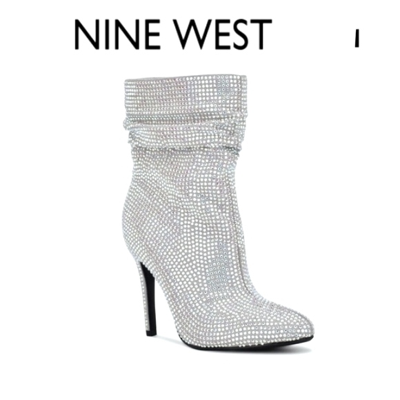 Nine West Shoes - NEW NINE WEST Dazzle 2 White Glass Ankle Dressy Boots Shoes